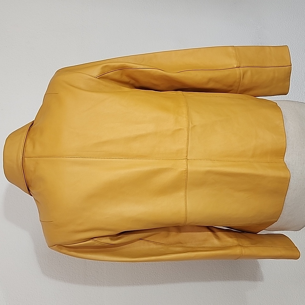 Pendleton Jacket 100% Leather Mustard Yellow Size M - Picture 10 of 16